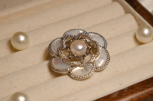 Camillia Pearl Brooch Pin