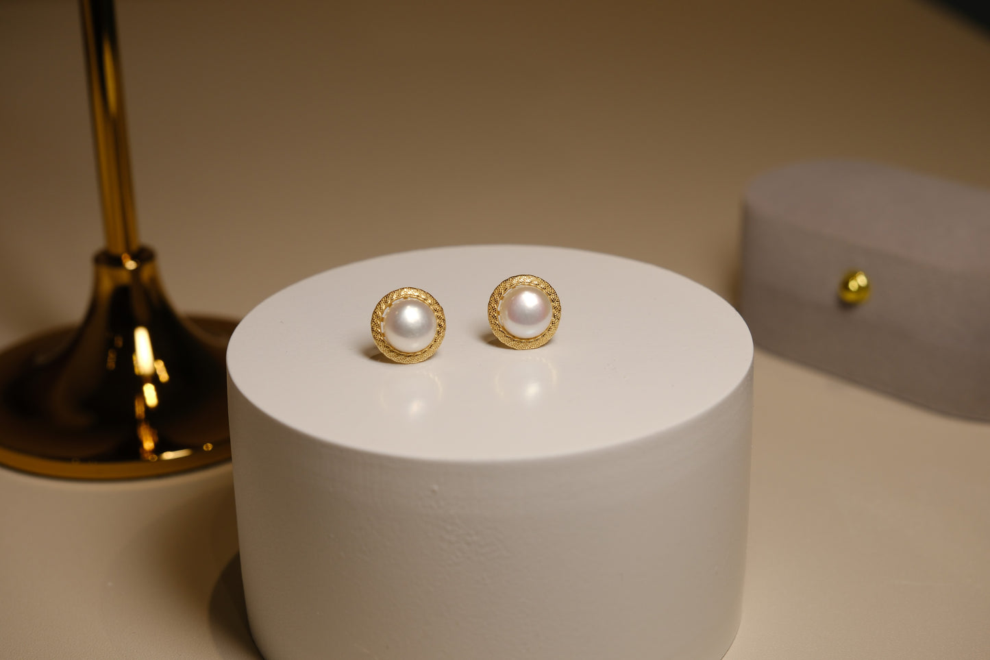 Halo Pearl Studs