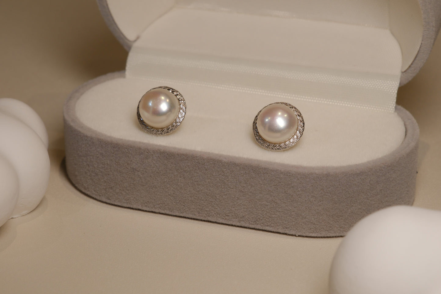 Halo Pearl Studs