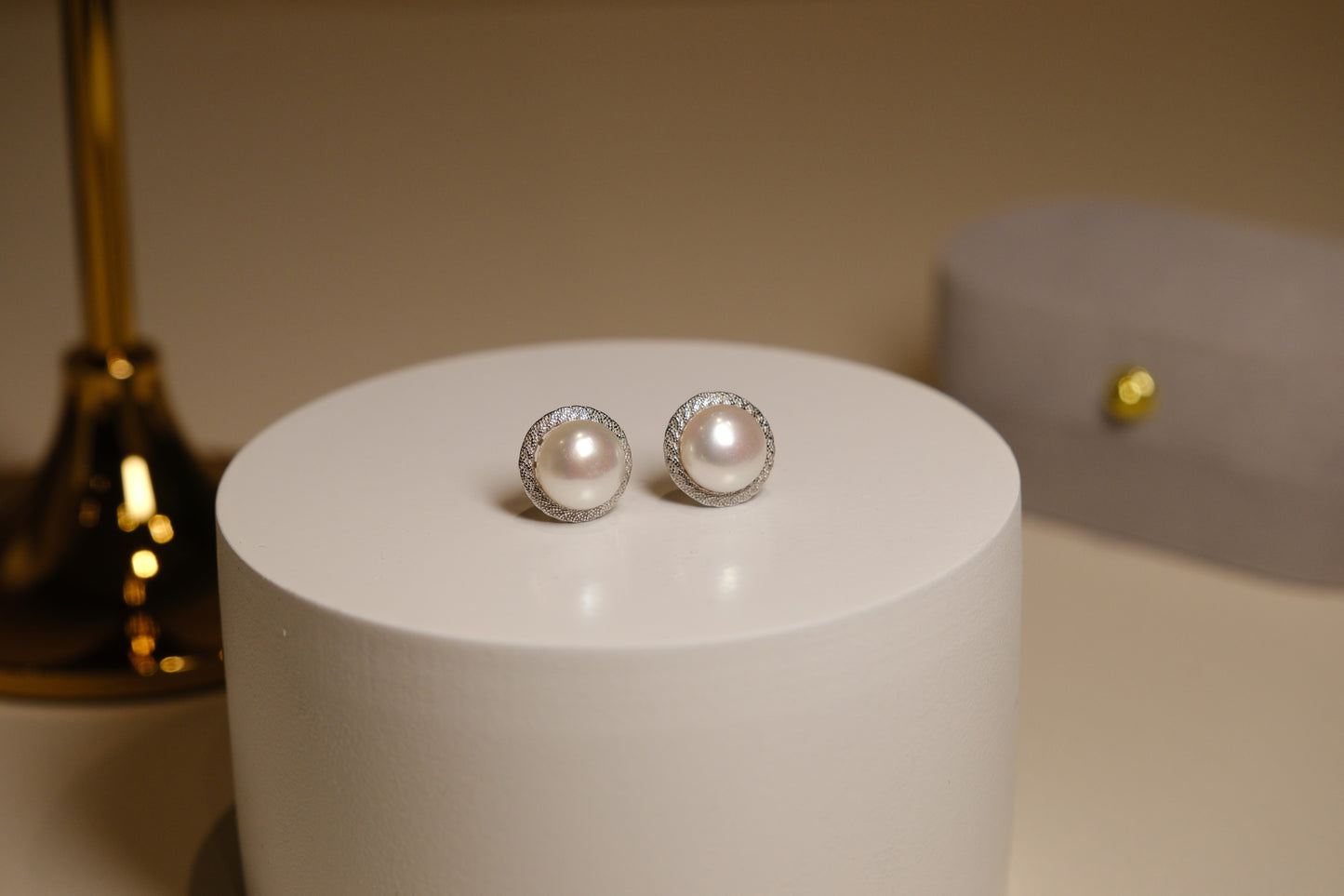 Halo Pearl Studs