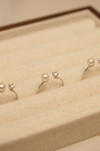 Dia Dewdrop Pearl Ring