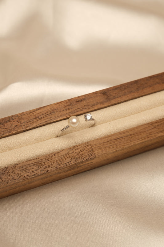 Dia Dewdrop Pearl Ring