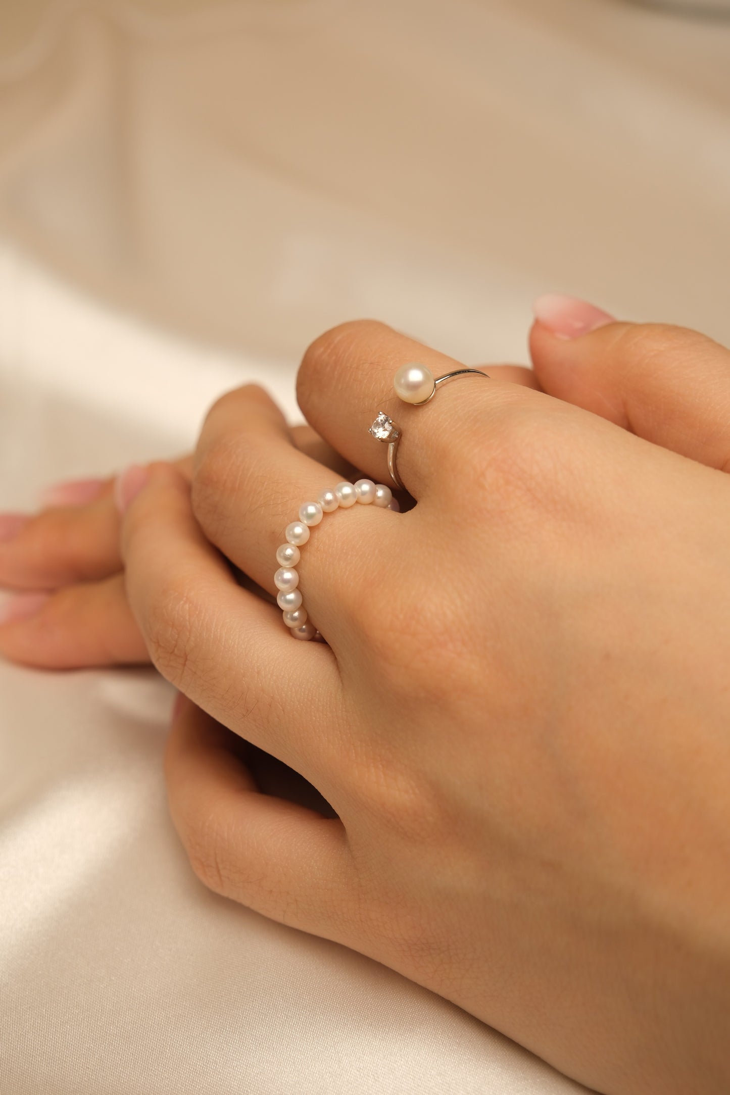 Dia Dewdrop Pearl Ring