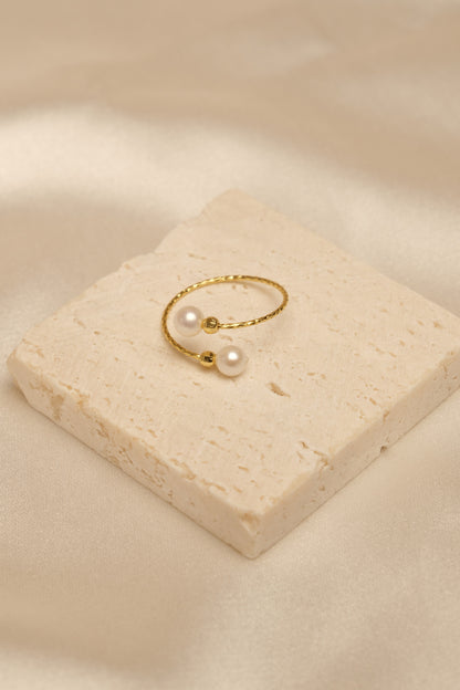 Golden Bliss Pearl Ring
