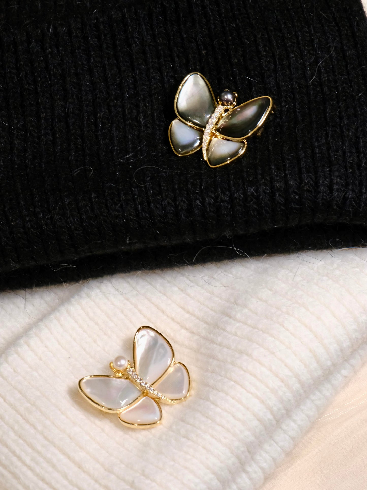 Butterfly Pearl Brooch Pin