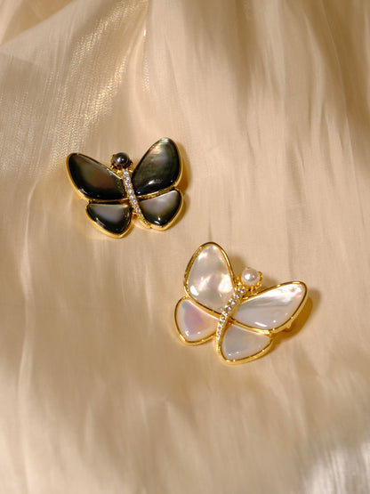 Butterfly Pearl Brooch Pin