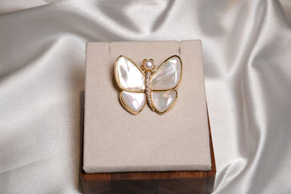Butterfly Pearl Brooch Pin